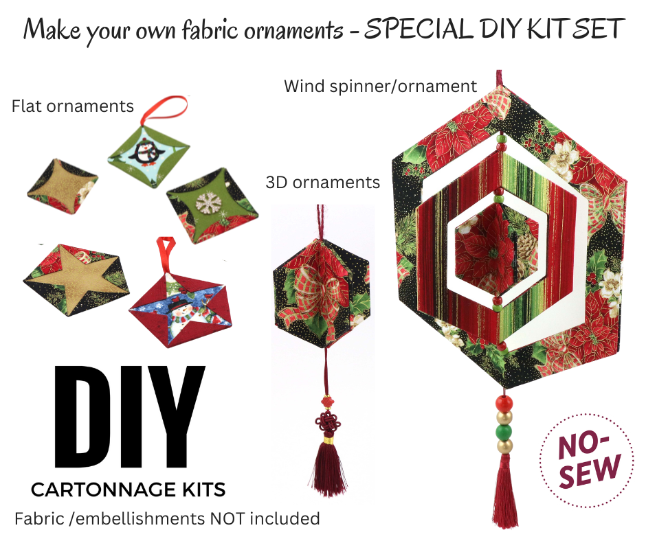 Cartonnage Fabric Ornaments DIY KIT set