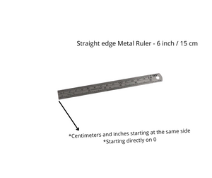 Straight Edge Metal Ruler, Stainless Steel - Ruler 6 Inch - Colorway Arts