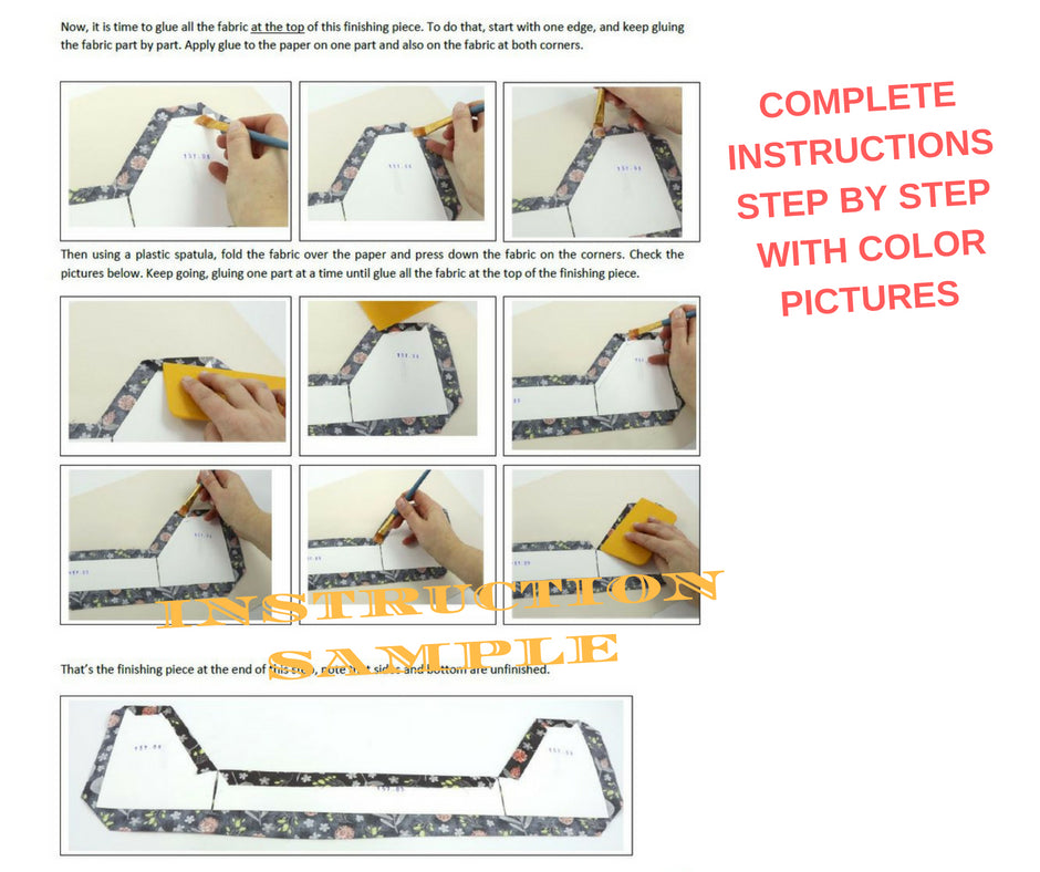 Fabric Sewing caddy DIY kit, cartonnage kit 157, Online instructions included - Colorway Arts