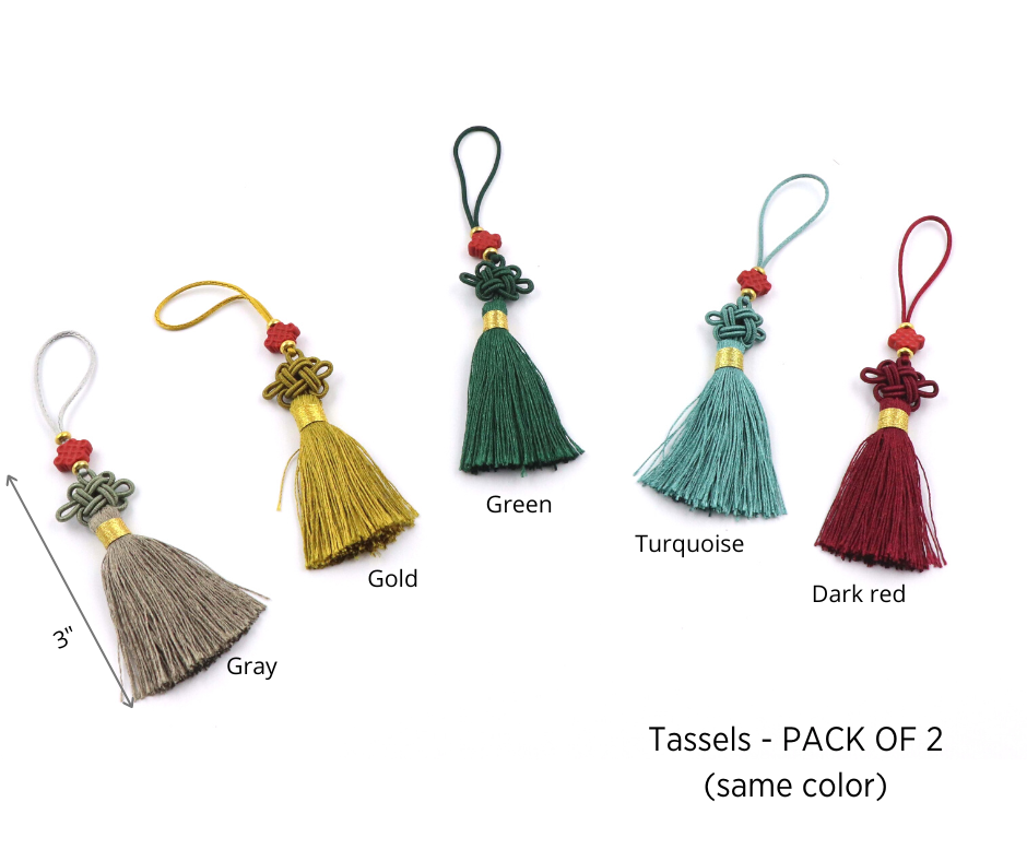 Tassels, flat charm tassels - 3&quot; - pack of 2