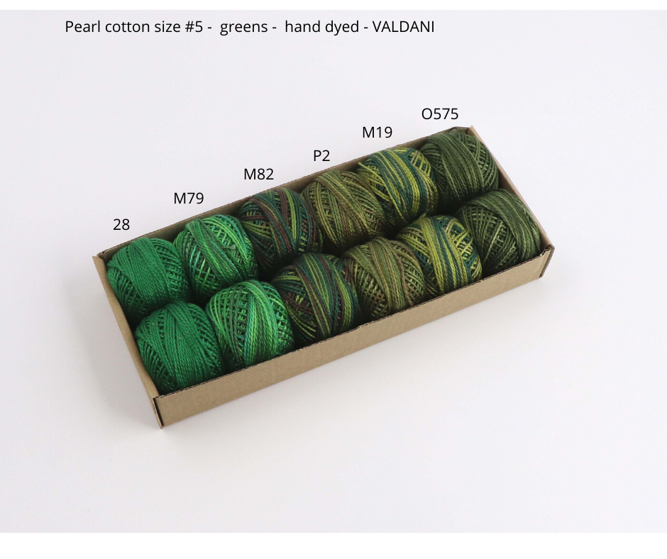 Pearl cotton VALDANI thread size #5 (greens) - Colorway Arts