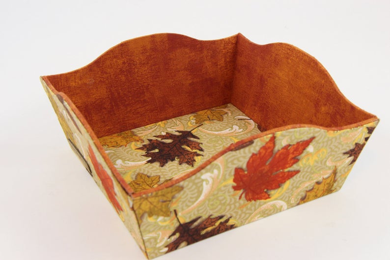 Fabric covered box tray DIY kit, fabric box kit, cartonnage kit 140, online instructions included - Colorway Arts