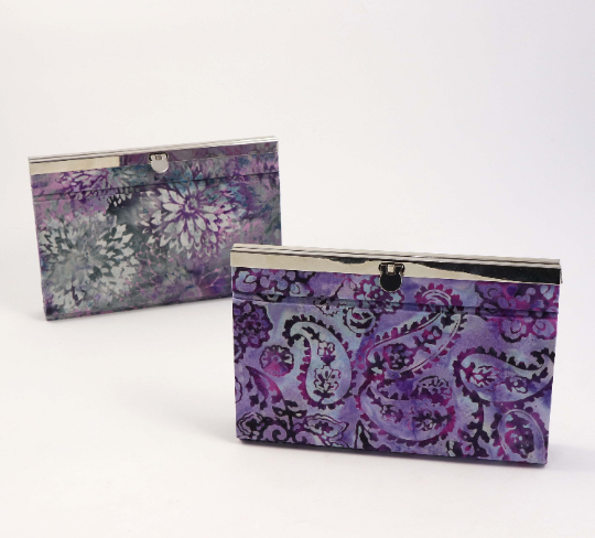 Fabric wallet diva frame, fabric cartonnage wallet, cartonnage kit 168, big fabric wallet - 7.5&quot;, online instructions included - Colorway Arts