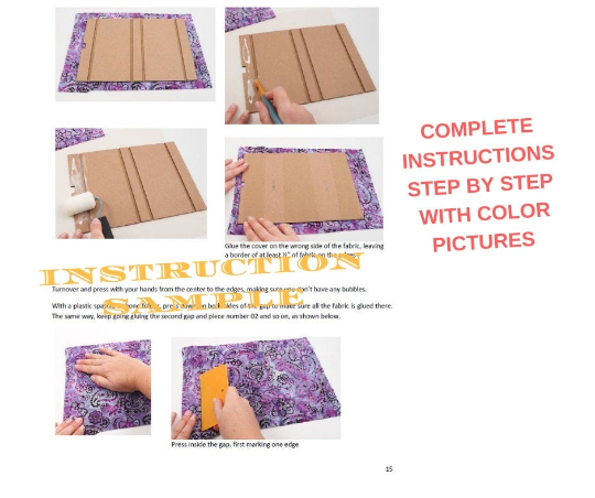 Fabric wallet diva frame, fabric cartonnage wallet, cartonnage kit 168, big fabric wallet - 7.5&quot;, online instructions included - Colorway Arts